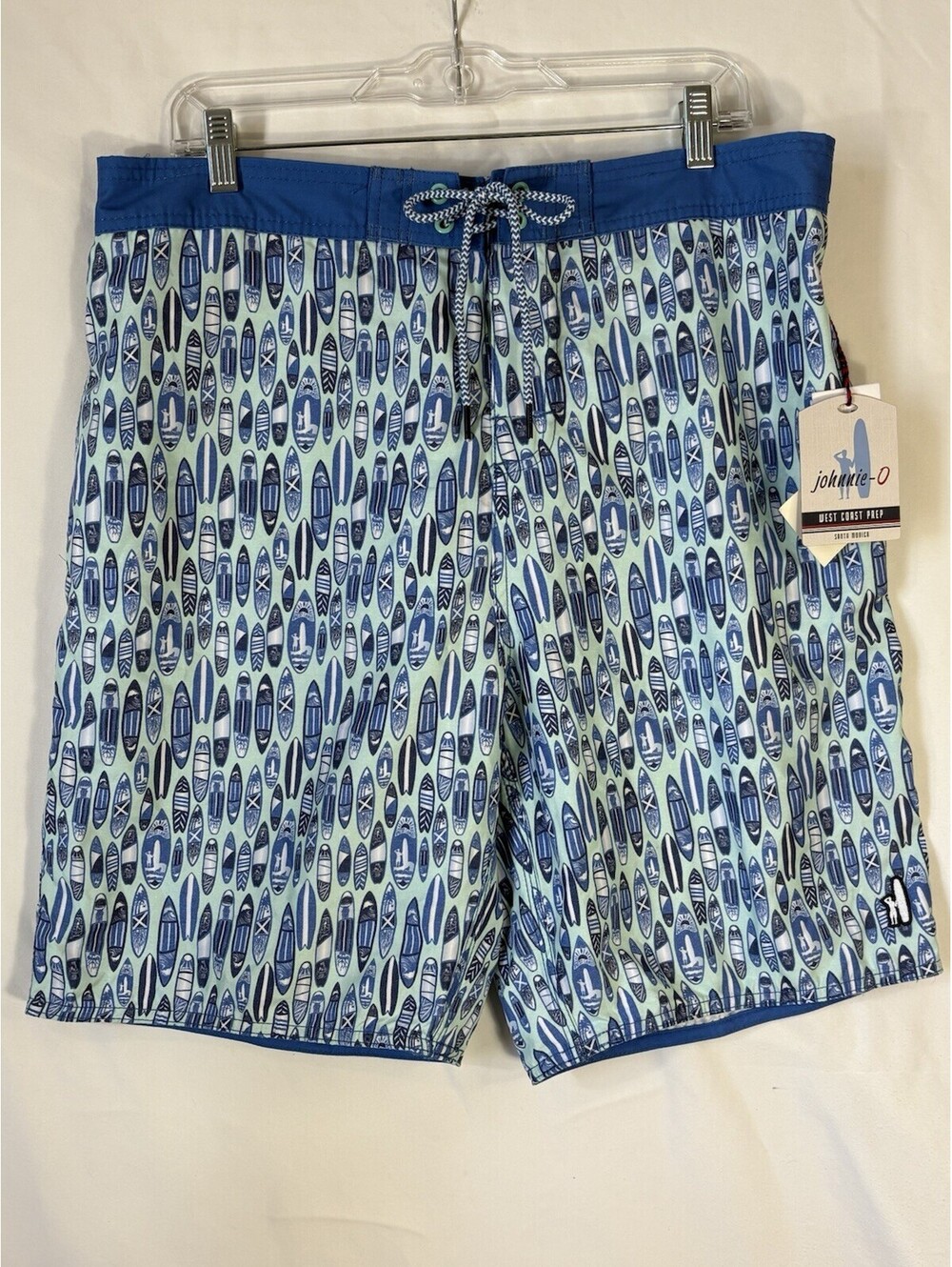 Johnnie-O Board Shorts Mens XL NWT Surfboard Print Swim Trunks West Coast Prep - Picture 1 of 9